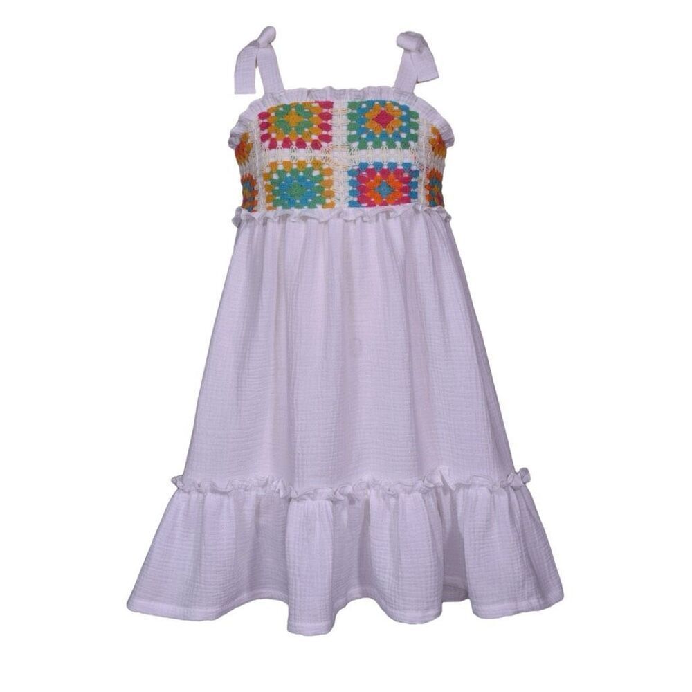 NWT Iris & Ivy kids embroidered tiered white sundress, Size 4 - Picture 3 of 12
